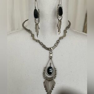 Silver Necklace and Earrings